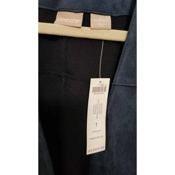 New with tags women's Chico's 1 soft blue suede like - Picture 3 of 8